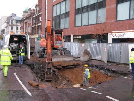 Collapsed road leads to geophysical survey