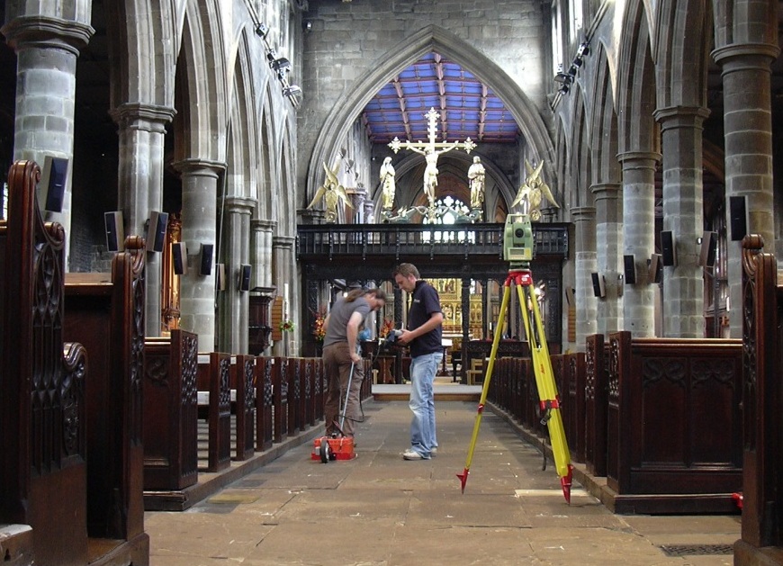 GPR survey of a cathedral nave